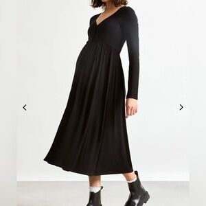 Hatch Black Long Sleeve Maternity and Nursing Dress
